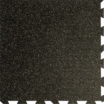 Černo-žlutá gumová modulová puzzle dlažba (roh) FLOMA FitFlo SF1050 - 100 x 100 x 2 cm, 80903675