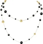 JAY Dlouhý náhrdelník s onyxovými korálky Selene JAY-9230-ZS51355 Černá 100 cm