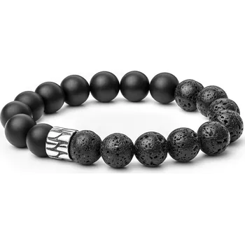 Náramek Gaura Pearls Náramek Maura - Lávový Kámen, Onyx 202-40B/23 Černá 23 cm