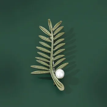 Brož Éternelle Unikátní brož Kapradí B8109-vs2019122311 Zelená