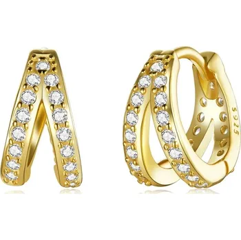 Náušnice GRACE Silver Jewellery Stříbrné náušnice se zirkony Roxana Gold - stříbro 925/1000 E-SCE1187-B/148 Zlatá