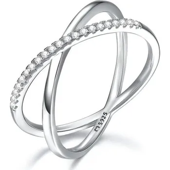 Prsten Dámské prsteny ze stříbra 925 s křížkem a kamínky. Dámský prsten ze stříbra 925 se stříbrnou nebo