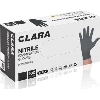 Vyšetřovací rukavice Bezpudrové nitrilové rukavice černé S, 100 ks