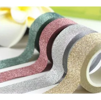 Lepicí páska brokát 15mm x 5m - sv. zelená