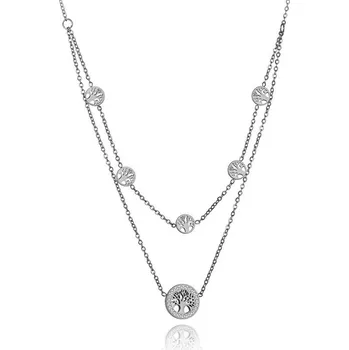 Náhrdelník Victoria Filippi Stainless Steel Ocelový náhrdelník se zirkony Alfonsa - strom života NHN20007-1/35 Stříbrná 40 cm + 5 cm (prodloužení)