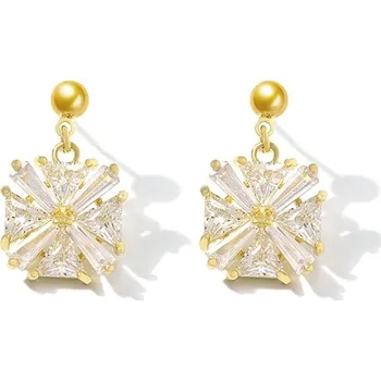 Náušnice Éternelle Náušnice se zirkony Olivia E1276 Bílá/čirá