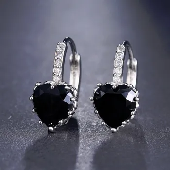 Náušnice Sisi Jewelry Náušnice Swarovski Elements Elizabeth Night - srdíčko E1143-ET-402(3) Černá