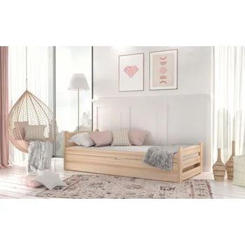 Dětská postel Postel z masivu DAVID s úložným prostorem - 200x90 cm - dekor borovice