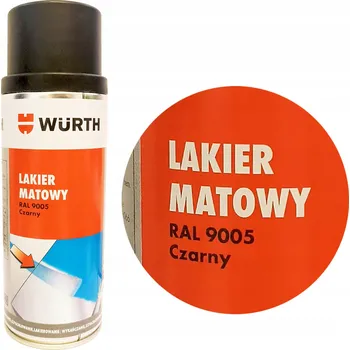 Barva ve spreji Akrylový lak Wurth 0893329005 400 ml, černý matný