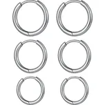 Victoria Filippi Stainless Steel Souprava tří ocelových náušnic Melissa - kruhy E-E21176/23 Stříbrná