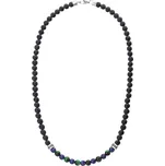 Manoki Pánský korálkový náhrdelník Olivier - onyx, lapis lazuli, tygří oko WA705N Černá 55 cm