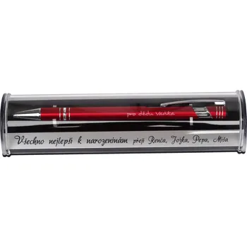 Kuličkové pero s potiskem v dárkové krabičce - fialová - krabička bez potisku