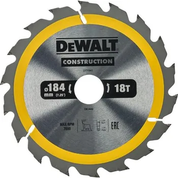 Pilový kotouč DeWALT DT1941-QZ - Pilový kotouč 184 x 2,6 x 30 mm na dřevo, 18 zubů ATB 20°