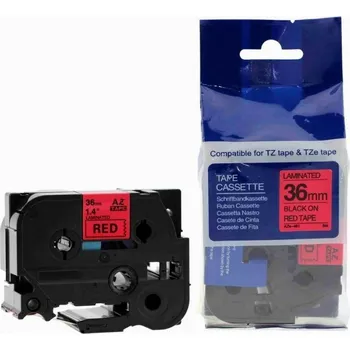 Pásek do tiskárny Kompatibilní páska s Brother TZ-461 / TZe-461, 36mm x 8m, černý tisk / červený podklad