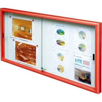 Knihovna Vnitřní vitrína Klasik posuvná 30xA4 - modrá