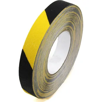 Výstražná páska Černo-žlutá korundová protiskluzová páska FLOMA Hazard Standard - 18,3 x 2,5 cm tloušťka 0, 80081072