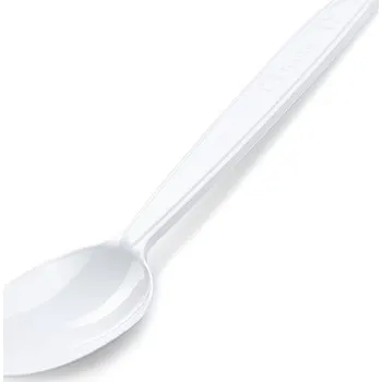 Jednorázové nádobí Kávová lžička (PP) znovupoužitelná - bílá - 13 cm - 50 ks