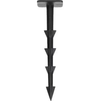 Zahradní obrubník Černý plastový kotvící hřeb Agro - 15 cm, 88972150