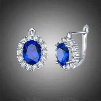 Náušnice Sisi Jewelry Náušnice Swarovski Elements Fiona Sapphire E1323-KSE0063 (3) Modrá
