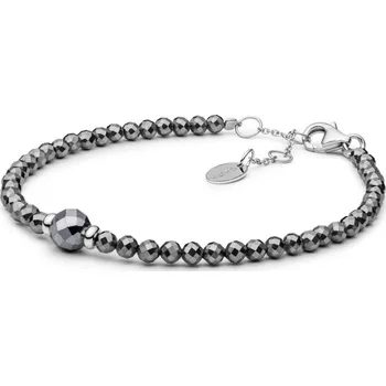 Náramek Gaura Pearls Korálkový náramek Aimeé, terahertz, stříbro 925/1000 234-105B Šedá 17 cm + 3 cm (prodloužení)