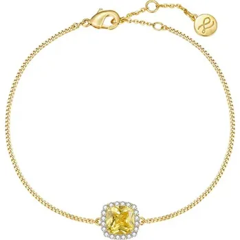 Náramek JAY Stříbrný náramek se žlutým krystalem Nyssa - stříbro 925/1000 JAY-9185 Žlutá 15 cm + 3 cm (prodloužení)