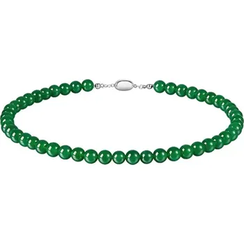 Náhrdelník JAY Náhrdelník Mystic Garden - 8 mm zelený achát, stříbro 925/1000 JAY-9125-ZS56036(2) Zelená 42 cm