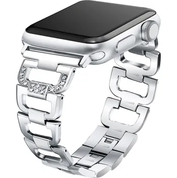 Ostatní příslušenství k chytrým hodinkám eses Kovový článkovitý řemínek pro Apple Watch - Stříbrný 42mm, 44mm, 45mm, 49mm