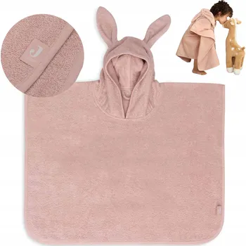 Pončo s kapucí a osuškou 65x62 cm Pink Králíček Jollein