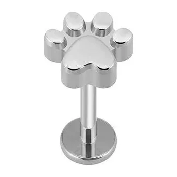 Náušnice Kočičí paní Piercing kočičí tlapka - stříbrná, zlatá - chirurgická ocel Barva: stříbrná