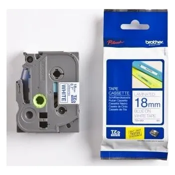 Pásek do tiskárny Brother TZ-243 / TZe-243, 18mm x 8m, modrý tisk/bílý podklad
