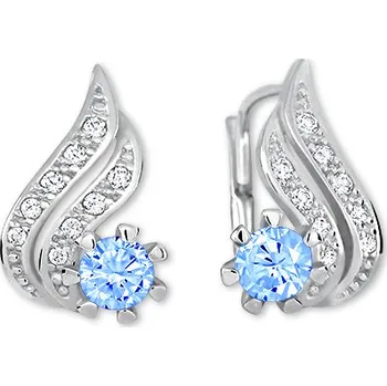 Náušnice Soliter Krásné náušnice z bílého zlata se světle modrými zirkony 239 001 00529 0700500 + 2 měsíce na vrácení zboží