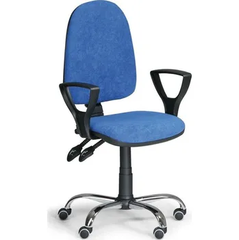 kancelářská židle Torino chrom, područky - modrá