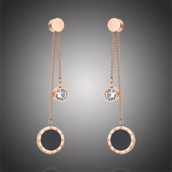 Náušnice Victoria Filippi Stainless Steel Ocelové náušnice Emma Gold - chirugická ocel, římské číslice E-E19125-1/57 Zlatá