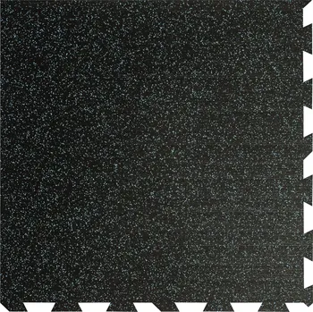 Černo-modrá gumová modulová puzzle dlažba (roh) FLOMA FitFlo SF1050 - 100 x 100 x 2 cm, 80903783