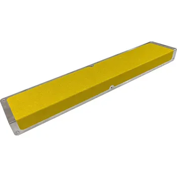 Nášlap na schod Žlutý hliníkový protiskluzový nášlap na schody FLOMA Bolt Down Plate - 63,5 x 12 x 4,5 cm , 80081324