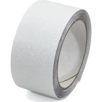 Výstražná páska Průhledná plastová voděodolná protiskluzová páska FLOMA Aqua-Safe - 3 x 5 cm tloušťka 0,7 , 80081126