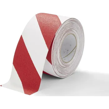 Výstražná páska Bílo-červená korundová protiskluzová páska FLOMA Hazard Standard - 18,3 x 10 cm tloušťka 0, 80081071