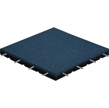 Venkovní dlažba Modrá gumová certifikovaná dopadová dlažba FLOMA ProF - 50 x 50 x 7 cm, 78905070