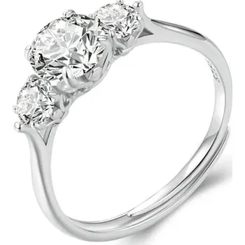 Prsten GRACE Silver Jewellery Luxusní stříbrný prsten Fabiana 1 ct MOISSANITE + CERTIFIKÁT P-MSR051-E nastavitelná Stříbrná certifikát GRA, hadřík na čištění stříbra, dárková krabička