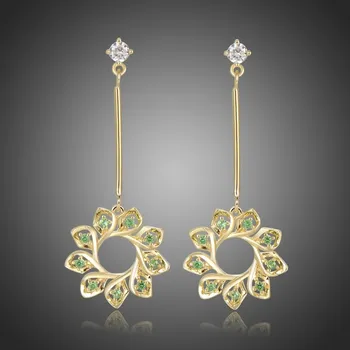 Náušnice Victoria Filippi Náušnice Swarovski Elements Remigio E0407 Zelená