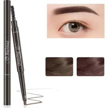 Tužka na obočí Tužka na obočí dvouhlavá s kartáčkem Voděodolná dlouhotrvající tužka na obočí pro precizní tvarování a úpravu obočí Každodenní make-up tmavě hnědá