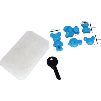 PourArt Silikonová forma XC231023-1-C Přívěsky na klíče Míša 5ks 120x68x15mm