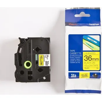 Pásek do tiskárny Brother TZ-661 / TZe-661, 36mm x 8m, černý tisk / žlutý podklad