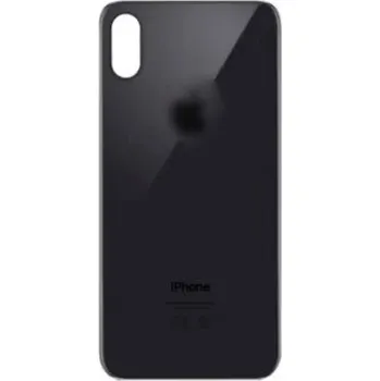 Náhradní kryt pro mobilní telefon Sklo zadního krytu s větším otvorem na kameru iPhone XS - černé Černá