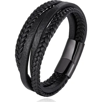 Náramek Daniel Dawson Pánský kožený náramek Moretti Black NR2261-PH0005C/21 Černá 21 cm