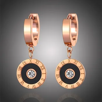 Náušnice Victoria Filippi Stainless Steel Ocelové náušnice se zirkony Alana - chirugická ocel, římské číslice NAUE20092/21 Zlatá