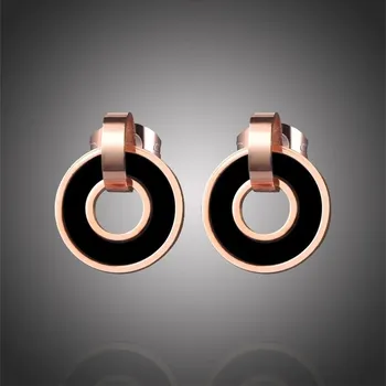 Náušnice Victoria Filippi Stainless Steel Ocelové náušnice Reina - chirurgická ocel NAUE17024/36 Černá