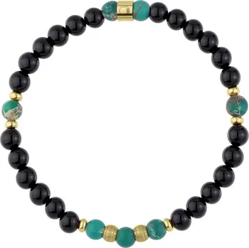 Náramek Manoki Korálkový pánský náramek - 6 mm Onyx, zelený Jaspis BA1049BZ Zelená 21 cm