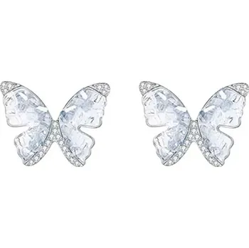 Náušnice JAY Náušnice s ledově modrými krystaly - motýl, stříbrné zapínání JAY-9182-ZS46632 Modrá