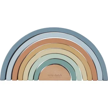 Dřevěná hračka LITTLE DUTCH / TIAMO DŘEVĚNÁ SKLÁDAČKA LITTLE DUTCH DUHA, FOREST FRIENDS